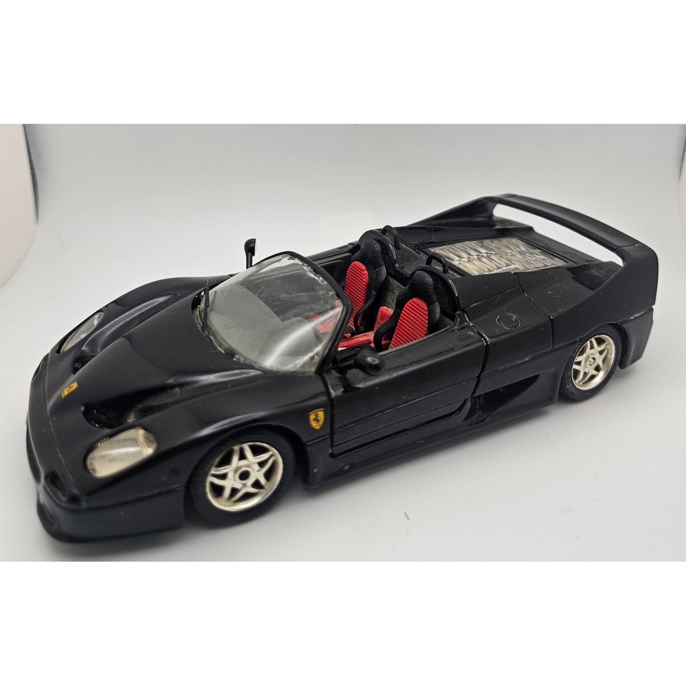 Burago Ferrari F50 (1995) 1/24 Scale Diecast Model Car Black Red Interior